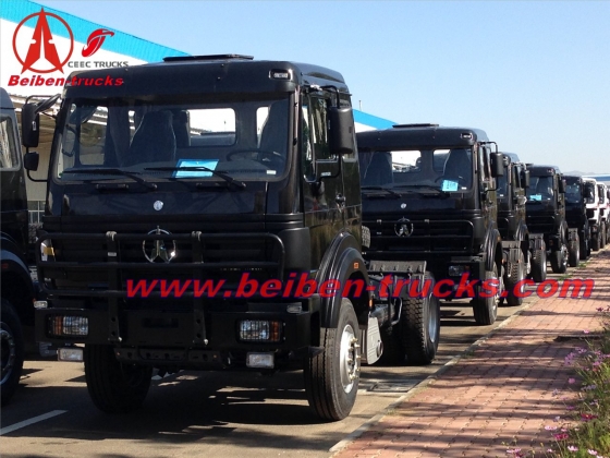 Beiben 380hp trailer truck head Benz technology RHD tractor truck  for congo , pointe noire